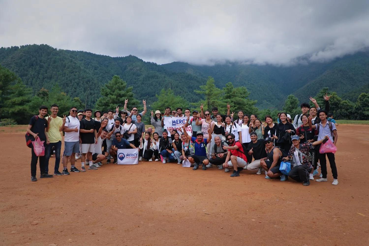 Mountain landscape with skier