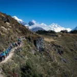 People ascending towards one of the treks for beginners